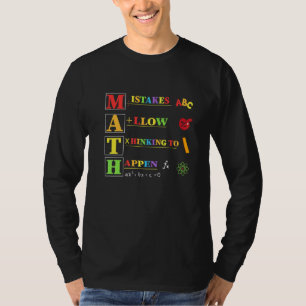 Mistakes Allow Thinking To Happen Math Quotes Back T-Shirt