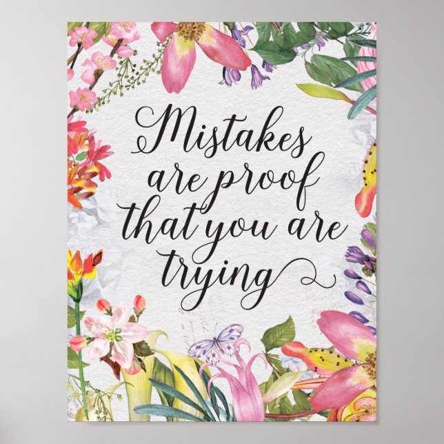 Mistakes are proof you are trying classroom gift poster (Front)
