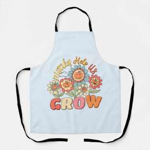 Mistakes Help Us Grow Playful Floral Motivation Apron