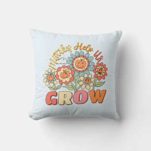Mistakes Help Us Grow Playful Floral Motivation Cushion