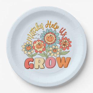 Mistakes Help Us Grow Playful Floral Motivation Paper Plate