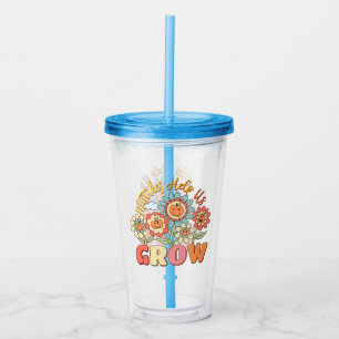 Mistakes Help Us Grow –Playful Floral Motivational Acrylic Tumbler