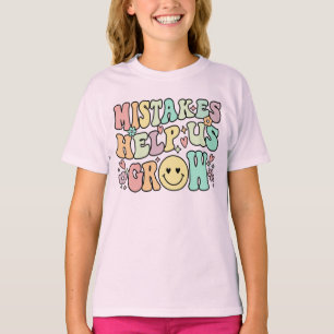 Mistakes Help Us Grow Retro Groovy Positive Mind T-Shirt