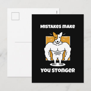 Mistakes make you stronger holiday postcard