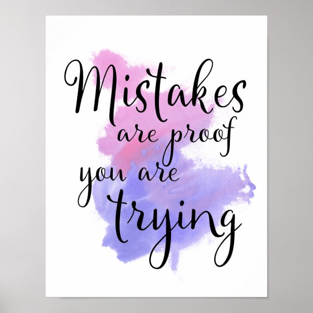 Mistakes Quote Classroom Craft Room  Poster (Front)