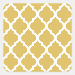 Misted Yellow Moroccan Tile Trellis Square Sticker