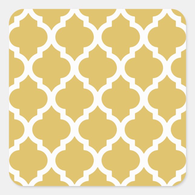 Misted Yellow Moroccan Tile Trellis Square Sticker (Front)