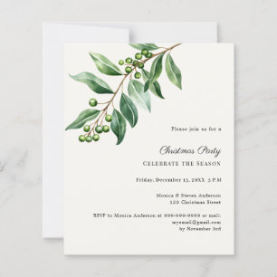 Misteltoe greenery Christmas Party invitation
