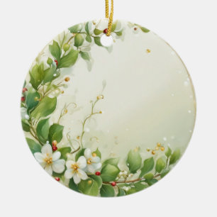 Mistelzweige, wasserfarben pastell Gemälde Ceramic Ornament
