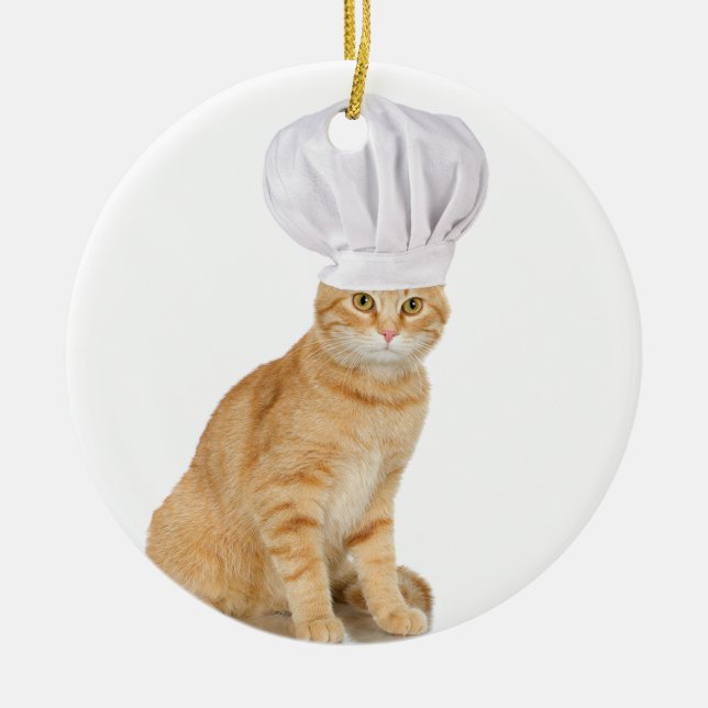 Mister Cat Chef To You Ceramic Tree Decoration (Front)
