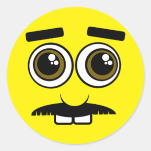 Mister Clueless Emoji Face Classic Round Sticker