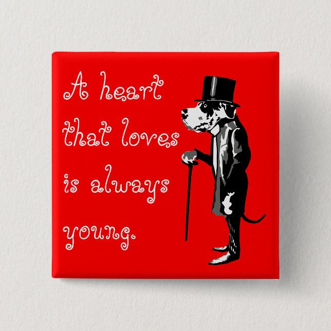 Mister Great Dane, the wise dog 15 Cm Square Badge (Front)