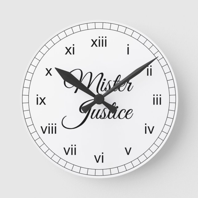Mister Justice Round Clock (Front)