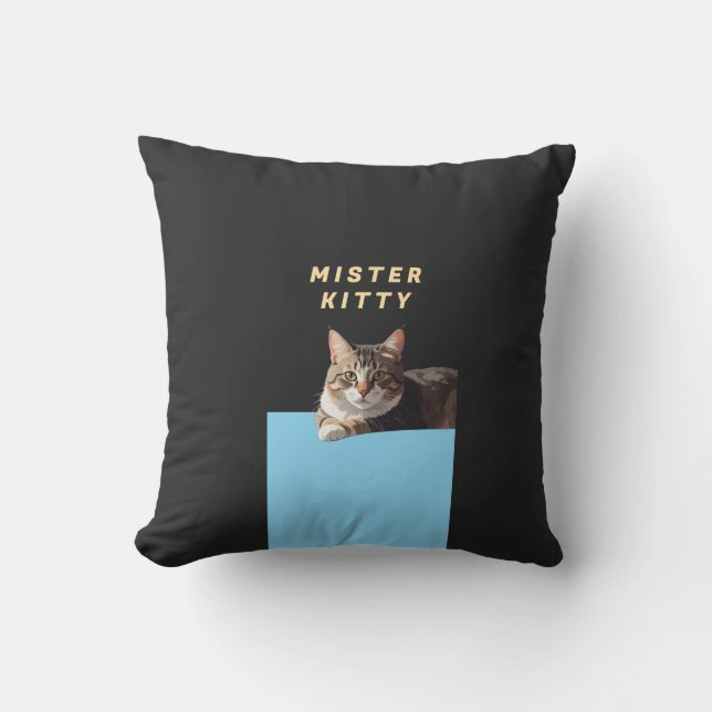 Mister Kitty – Cute Cat Character Design Cushion (Front)