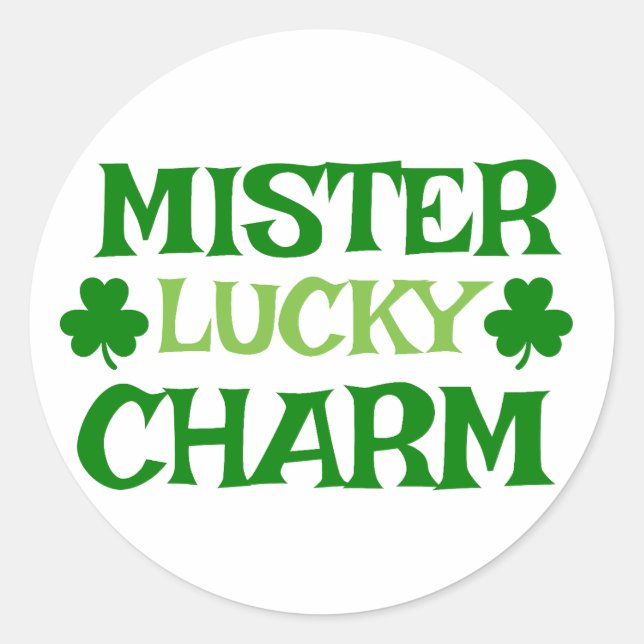 Mister Lucky Charm 🍀 Classic Round Sticker (Front)