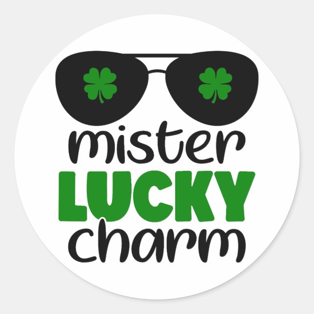 Mister Lucky Charm 🍀✨ Classic Round Sticker (Front)