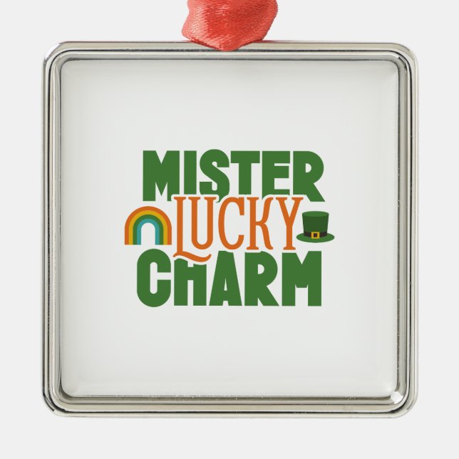 Mister Lucky Charm Metal Ornament (Front)