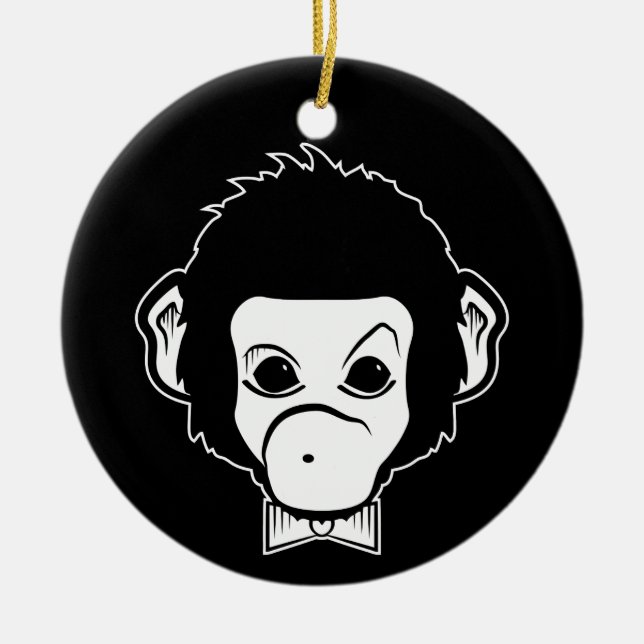 mister monkey ceramic tree decoration (Front)