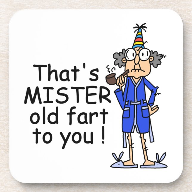 Mister Old Fart Birthday Humour Coaster (Front)