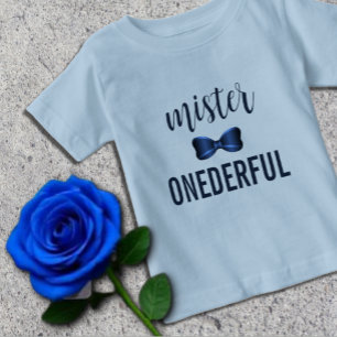 Mister Onederful Bow Tie 1st Birthday Baby T-Shirt