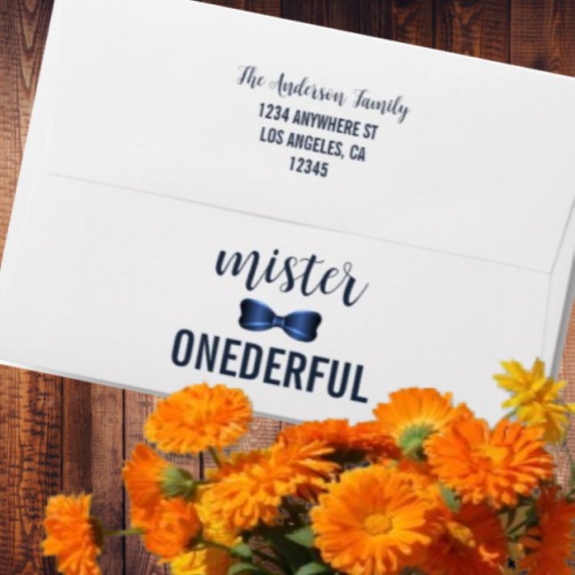 Mister Onederful Bow Tie 1st Birthday Envelope (Creator Uploaded)
