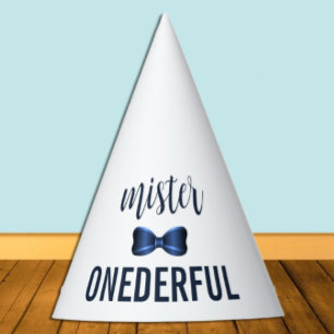 Mister Onederful Bow Tie 1st Birthday Party Hat