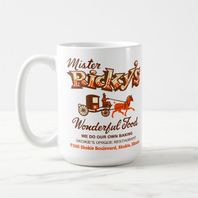 Mister Ricky's Restaurant, Skokie, Illinois  Coffee Mug (Left)