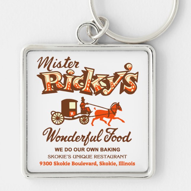 Mister Ricky's Restaurant, Skokie, Illinois  Key Ring (Front)