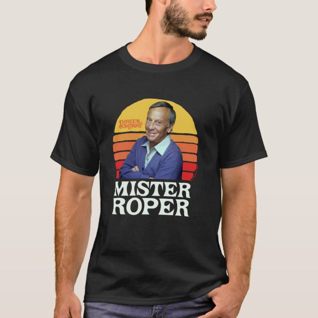 Mister Roper Funny Stanley Roper 80's Sunset Three T-Shirt (Front)