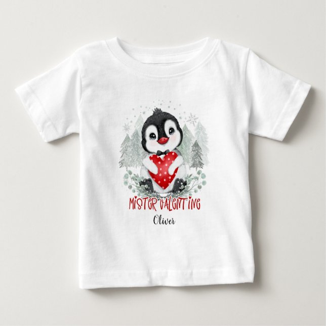 Mister Valentine baby boy personalised T-Shirt (Front)