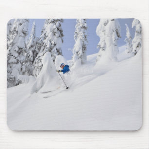 Mistie Fortin skis powder Mouse Pad