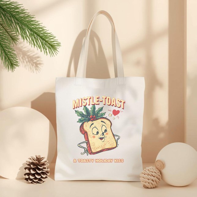 Mistle-toast – Funny Christmas Mistletoe Pun  Tote Bag (Creator Uploaded)