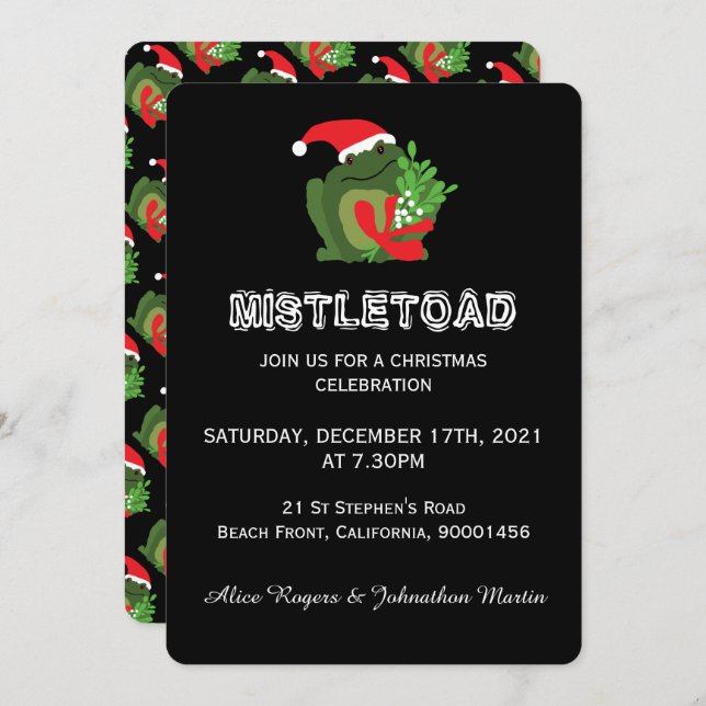 Mistle'toad Christmas Party Invitation (Front/Back)