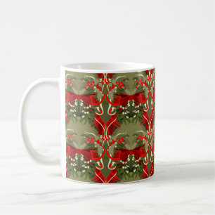 Mistletoe and Holly Nostalgic Christmas Coffee Mug