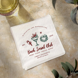 Mistletoe and Margaritas   Christmas Bachelorette Napkin