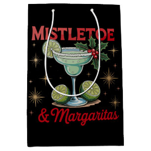 Mistletoe And Margaritas Christmas Holiday Party Medium Gift Bag