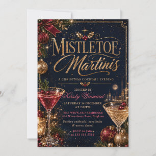 Mistletoe and Martinis Christmas Party Invitation