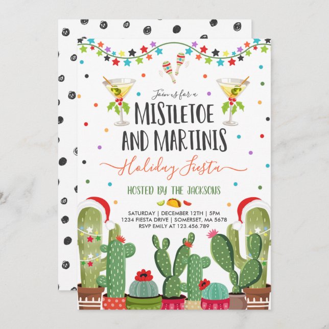 Mistletoe and Martinis Holiday Party Invitation (Front/Back)