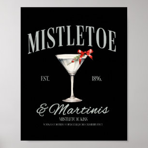 Mistletoe And Martinis Tail Christmas Espresso Mar Poster