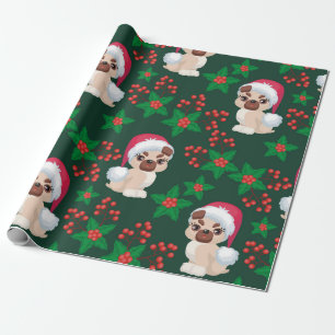 Mistletoe and Puppies Wrapping Paper