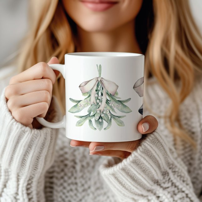 Mistletoe and Silver Bells Christmas  Coffee Mug (Mistletoe and Silver Bells Christmas Mug)