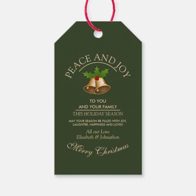 Mistletoe Bells Christmas Gift Tags (Front)