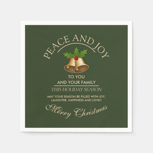 Mistletoe Bells Christmas Napkin (Front)