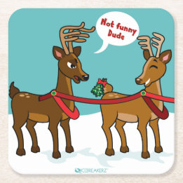 MISTLETOE BUTT FUNNY CHRISTMAS COASTER