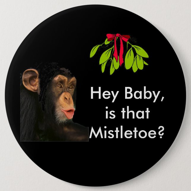 Mistletoe Christmas Button (Front)
