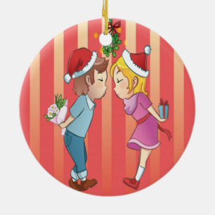 Mistletoe Christmas Ceramic Ornament