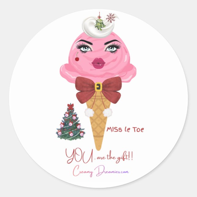 Mistletoe Christmas kissing sticker (Front)