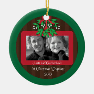 Mistletoe Christmas Photo Ornament