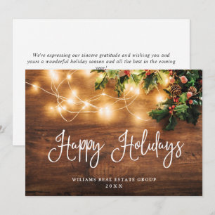 Mistletoe Christmas Rustic Corporate Greeting Holiday Card