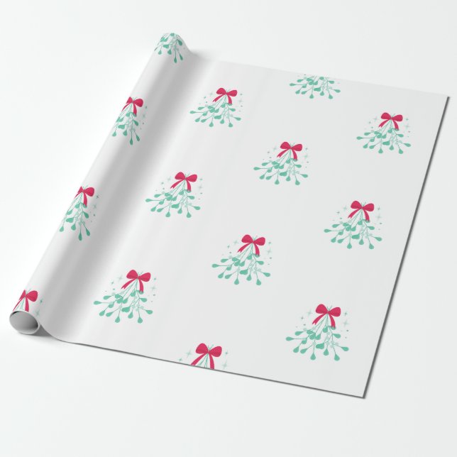 Mistletoe Christmas   Wrapping Paper (Unrolled)